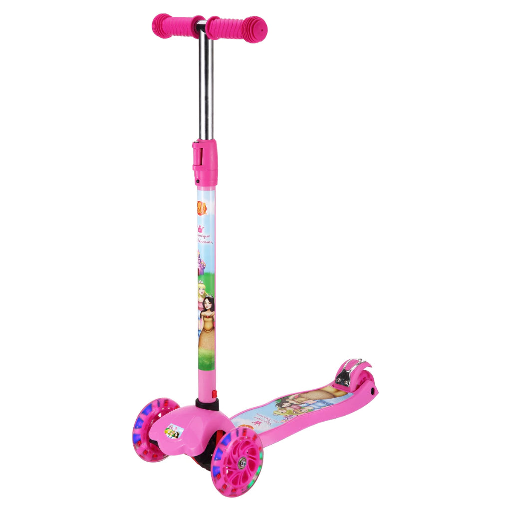Patinete infantil das princesas 3 Rodas com Luz Led e Freio Ajustável até 40kg Menino/ Menina