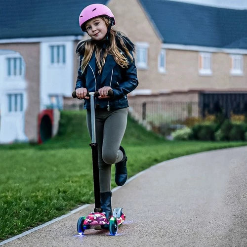 Patinete infantil das princesas 3 Rodas com Luz Led e Freio Ajustável até 40kg Menino/ Menina