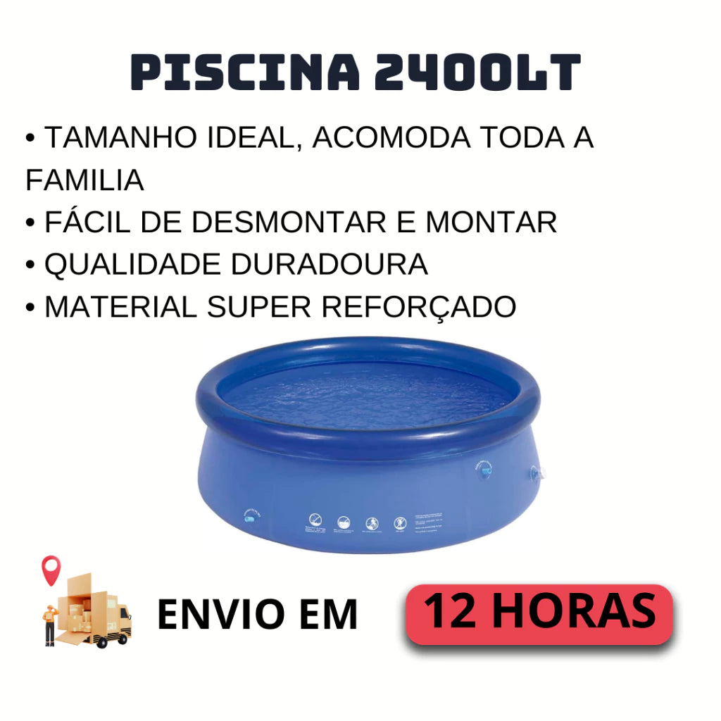 Piscina 2400 Litros Inflável Mor Verão tamanho família